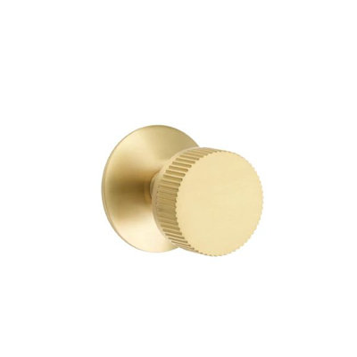 Mortaise intérieure Emtek Select Passage avec rosette moderne et tige conique, bouton droit moleté (LH)