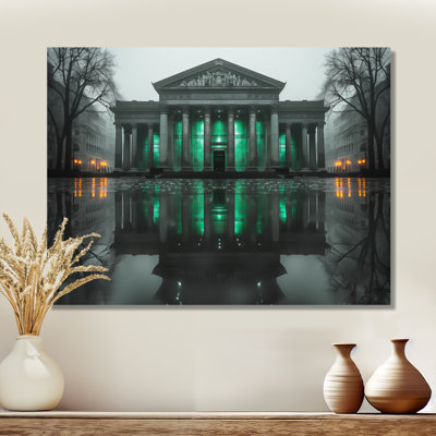 Green Grey Financial Freedom Banks In The Winter - Banks Wall Decor