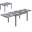 Rectangular Tempered Glass Metal Outdoor Dining Table - 270 cm W 90 cm D