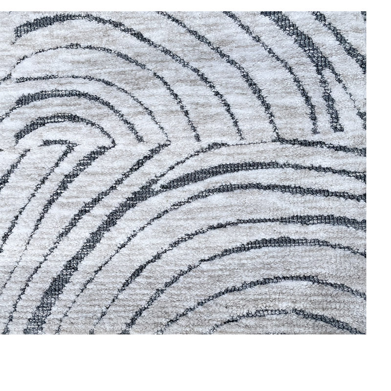 Tapis gris bohémien beige, Rectangle 10 pi x 13 pi