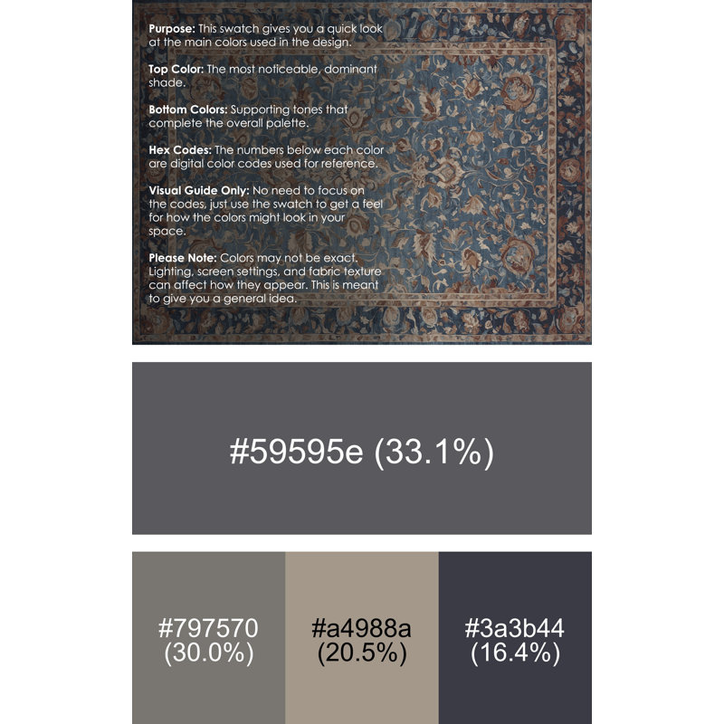 Machine Washable Gray Area Rug, Runner 2' x 4'