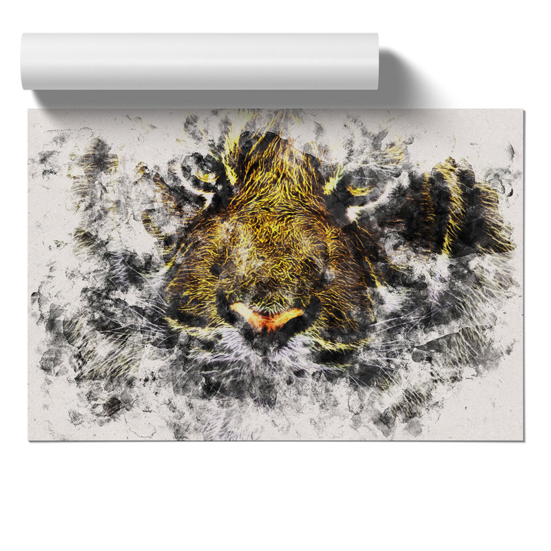 Tiger Watercolour - Frameless Print, 30cm H x 42cm W x 0.1cm D