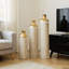 Ensemble de 3 vases de sol en métal émaillé blanc en forme de goutte, décoration intérieure de style moderne