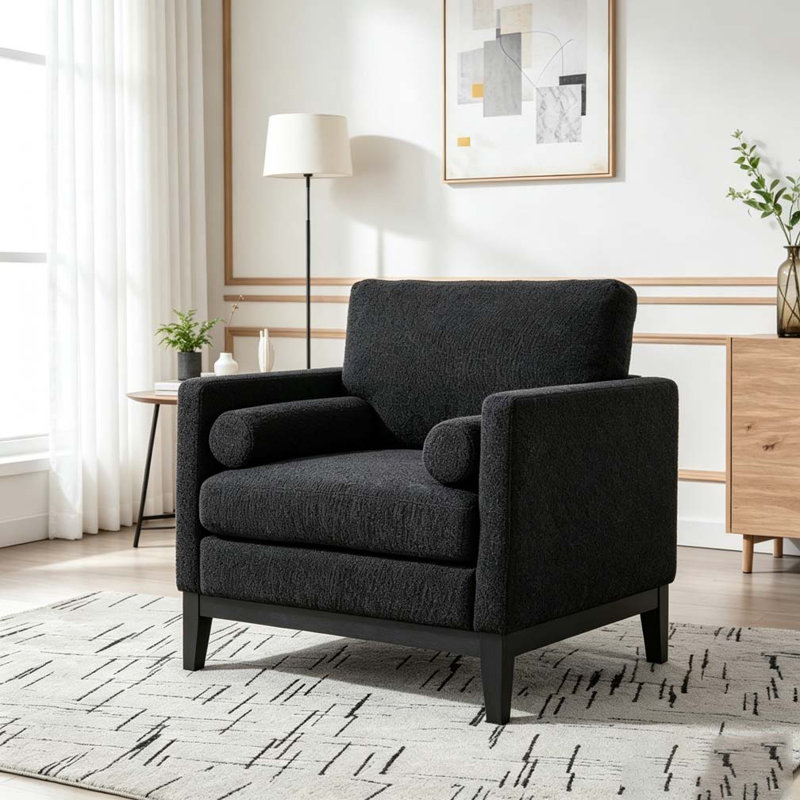 Fauteuil d'appoint 35,4 po, Pied noir-noir