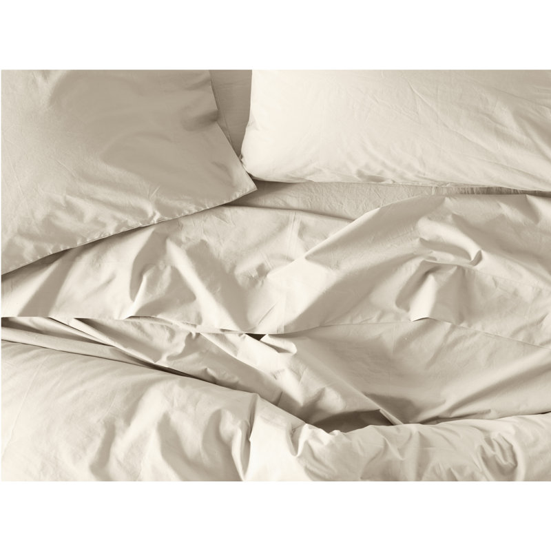 Refined Organic Percale Percale Flat Sheet, Queen Flat Sheet, Natural