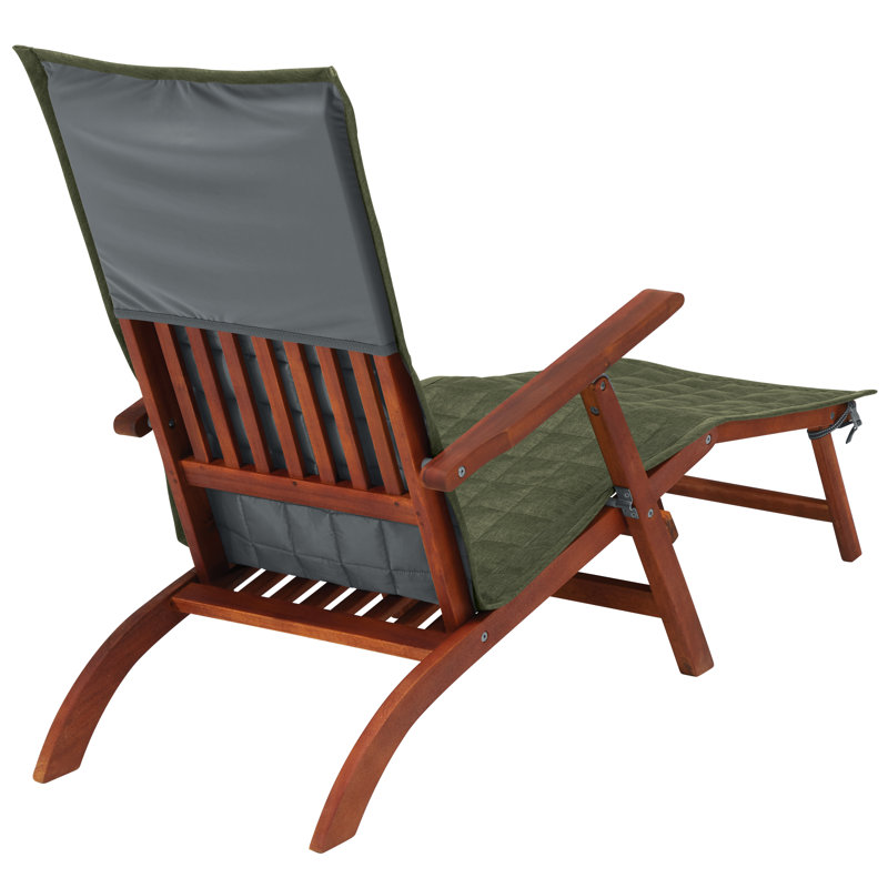 Ayvion Polyester Box Cushion Chaise Lounge Slipcover, Heather Fern