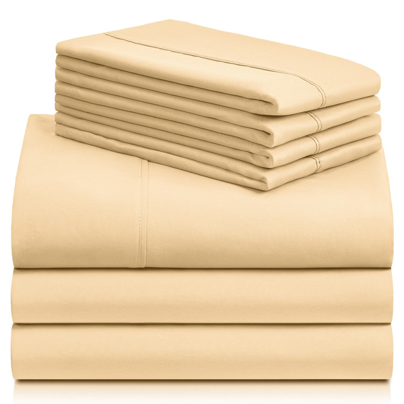 Luxclub 4 PC Butter Queen Silky Soft Cooling Extra Deep Pocket Performance Sheet Set, Queen Sheet Set with 4 Pillowcases