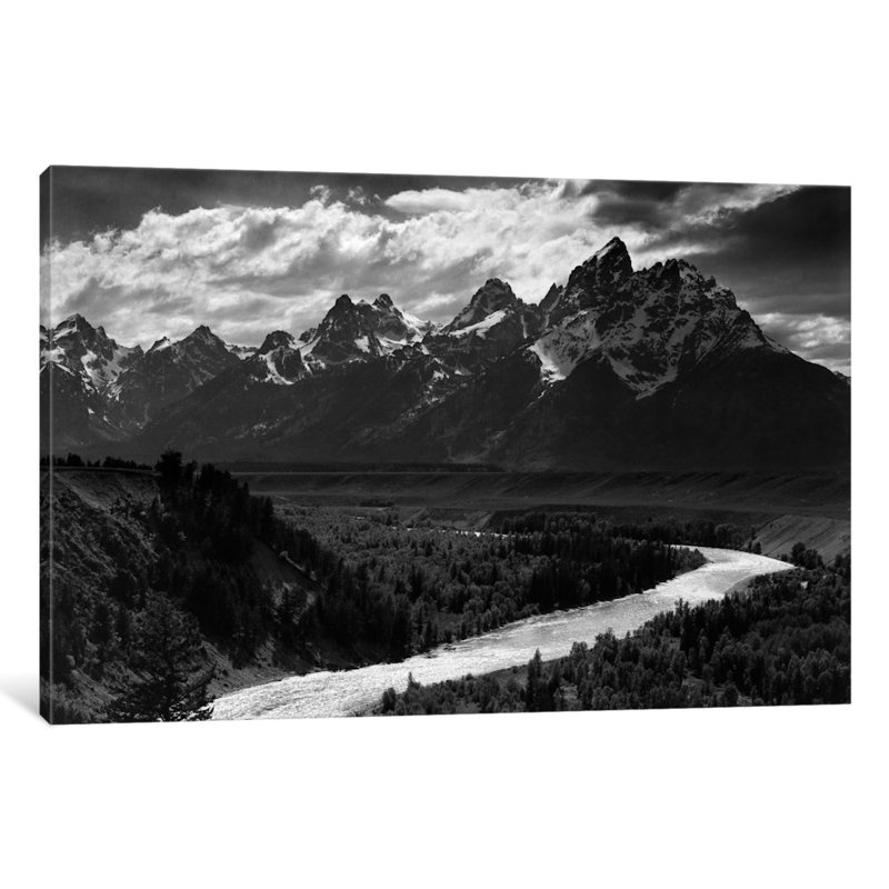 «Grand Teton II» par Ansel Adams - reproduction de photo sur toile, H 26 po x l 40 po, Toile tendue, Sans cadre