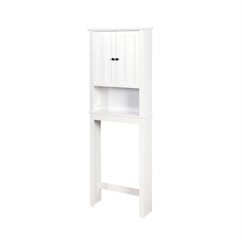 White Engineered Wood Adjustable Over-the-Toilet Storage Cabinet