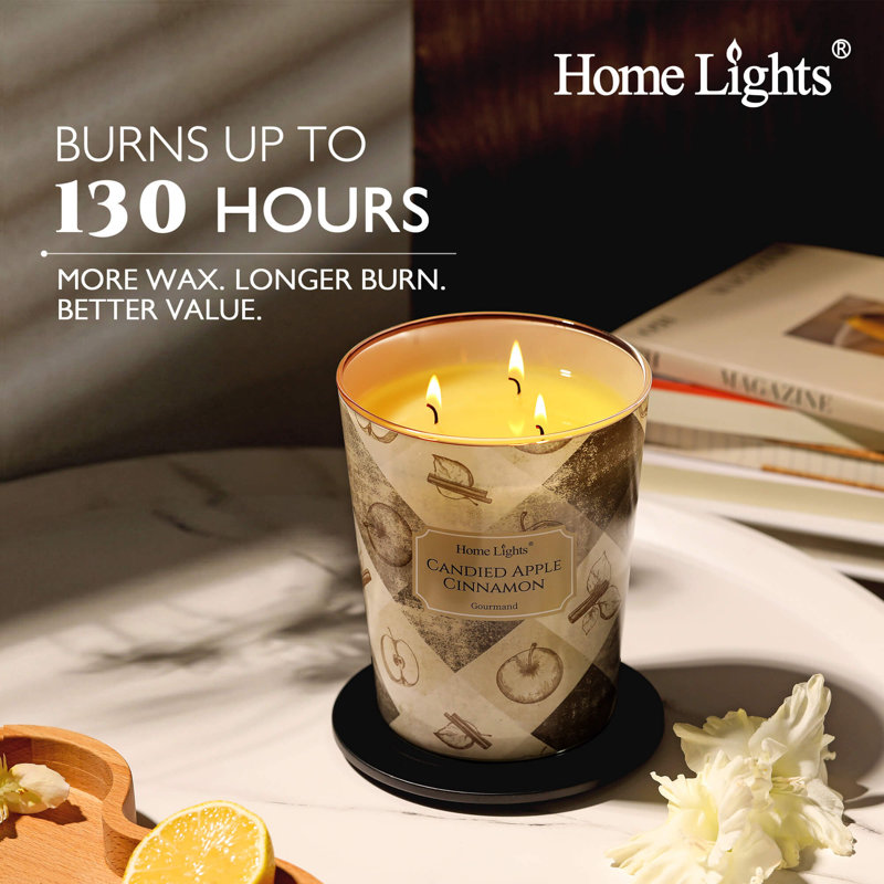 Cannelle confite | Bougies parfumées 3-Wick Homelights