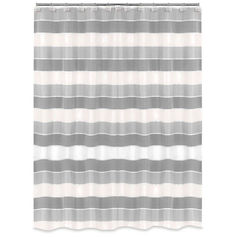 Striped Shower Curtain with Hooks Included