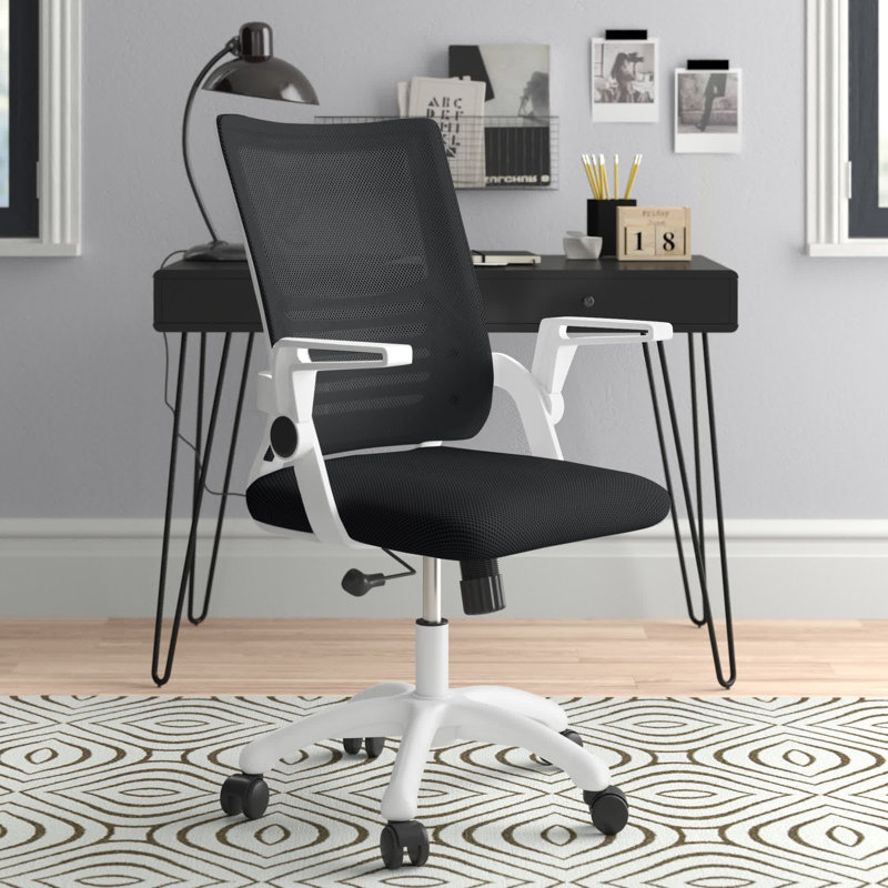 Raghi Height Adjustable Mesh Desk Chair Office Chair, White, Black