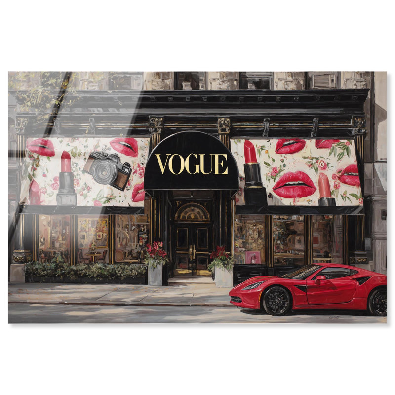 «Maquillage Storefront», reproduction d'art acrylique sur toile par Art Remedy, prête à être accrochée, 54 x 36