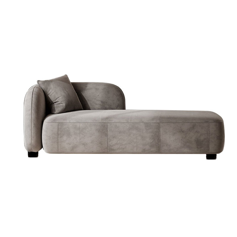 Chaise longue rembourrée Kurtlin, Accoudoir à gauche (vu de face), Gris