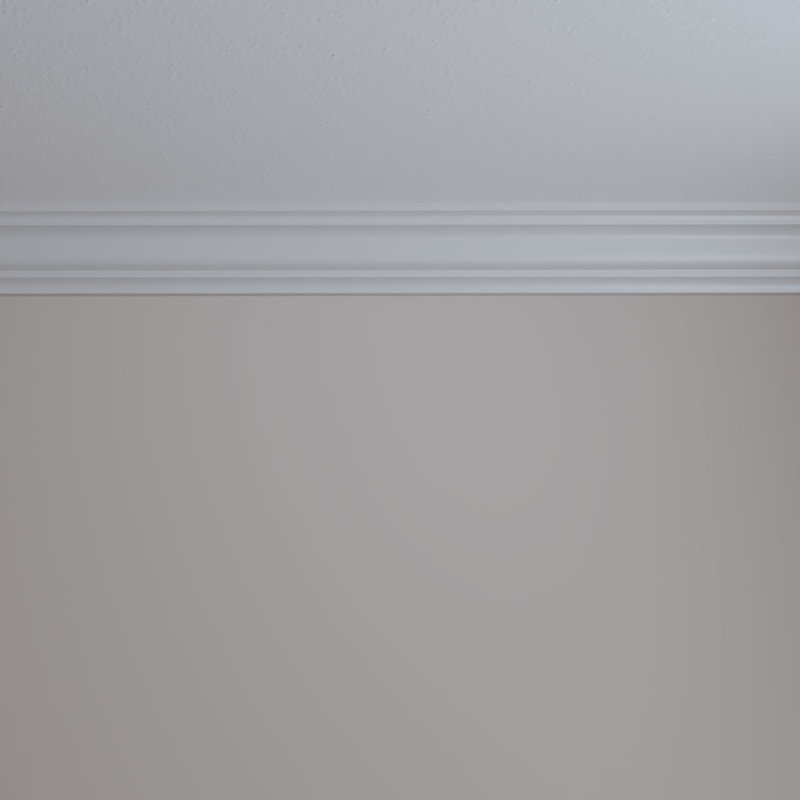 94.5" White Polyurethane Traditional Crown Moulding
