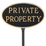 Private Property Sign with Lawn Stake