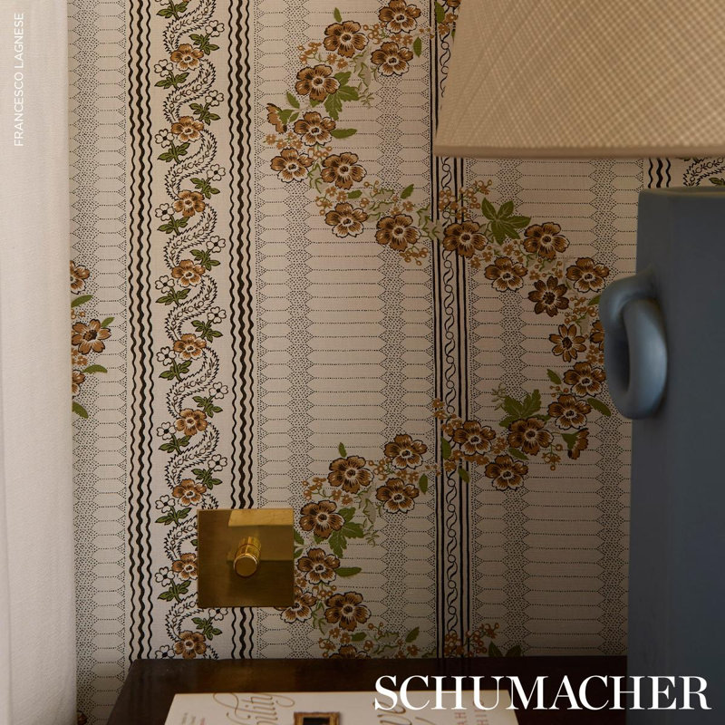 Schumacher X Rita Konig Serena Garland Fabric, Ochre