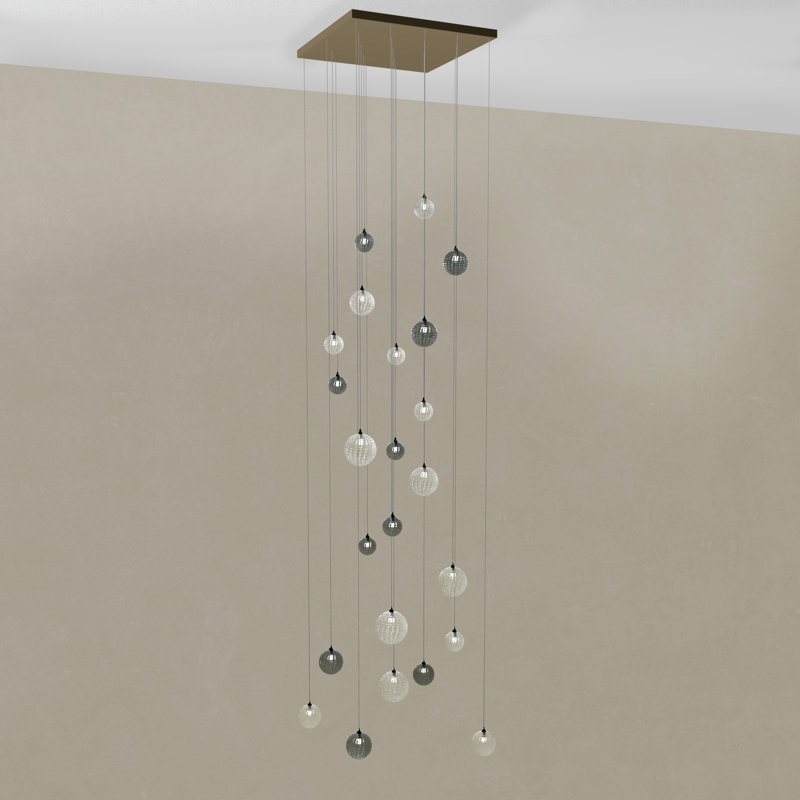Luminaire suspendu sphérique 23 lumières Breeze, H 120 po x l 30 po x P 30 po, Bronze