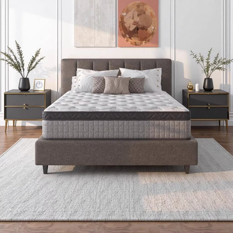 Assembled in USA - 10" King Size Diamond Hybrid Mattress with Cooling Gel Memory Foam & Innerspring, Pressure Relief, Motion Isolation, CertiPUR-US & OEKO-TEX Certified