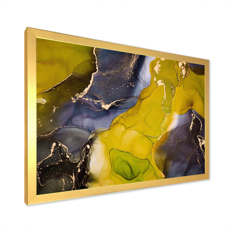 «Mauve et jaune», impression sur toile, H 24 po x l 32 po x P 1 po, Cadre photo doré