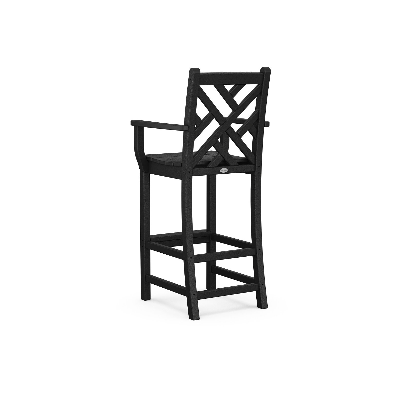 POLYWOOD Chippendale Bar Arm Chair in Sand, Black