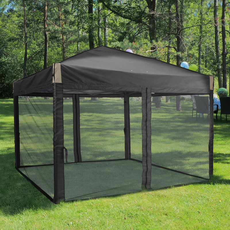 3x3 M Pop Up Canopy Tent with Netting, Black
