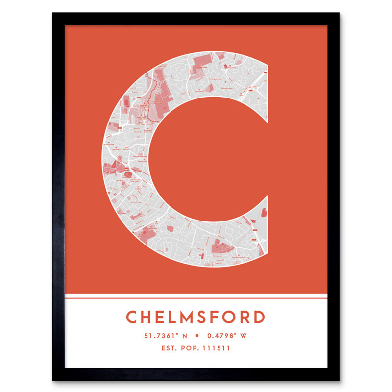 Chelmsford England United Kingdom City - Single Picture Frame Typography