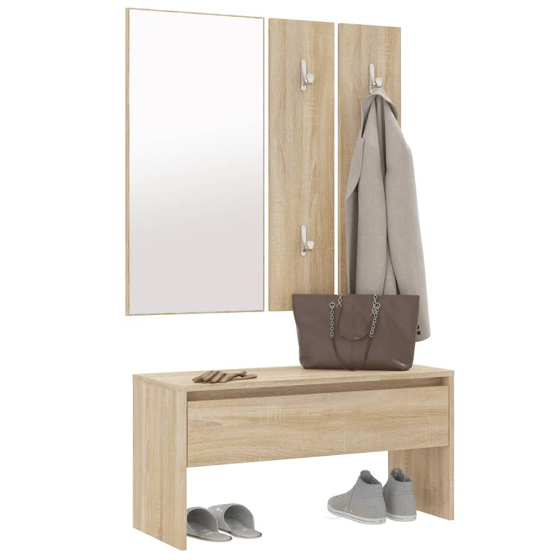 Ivens vidaXL Hallway Furniture Set Engineered Wood, Oak
