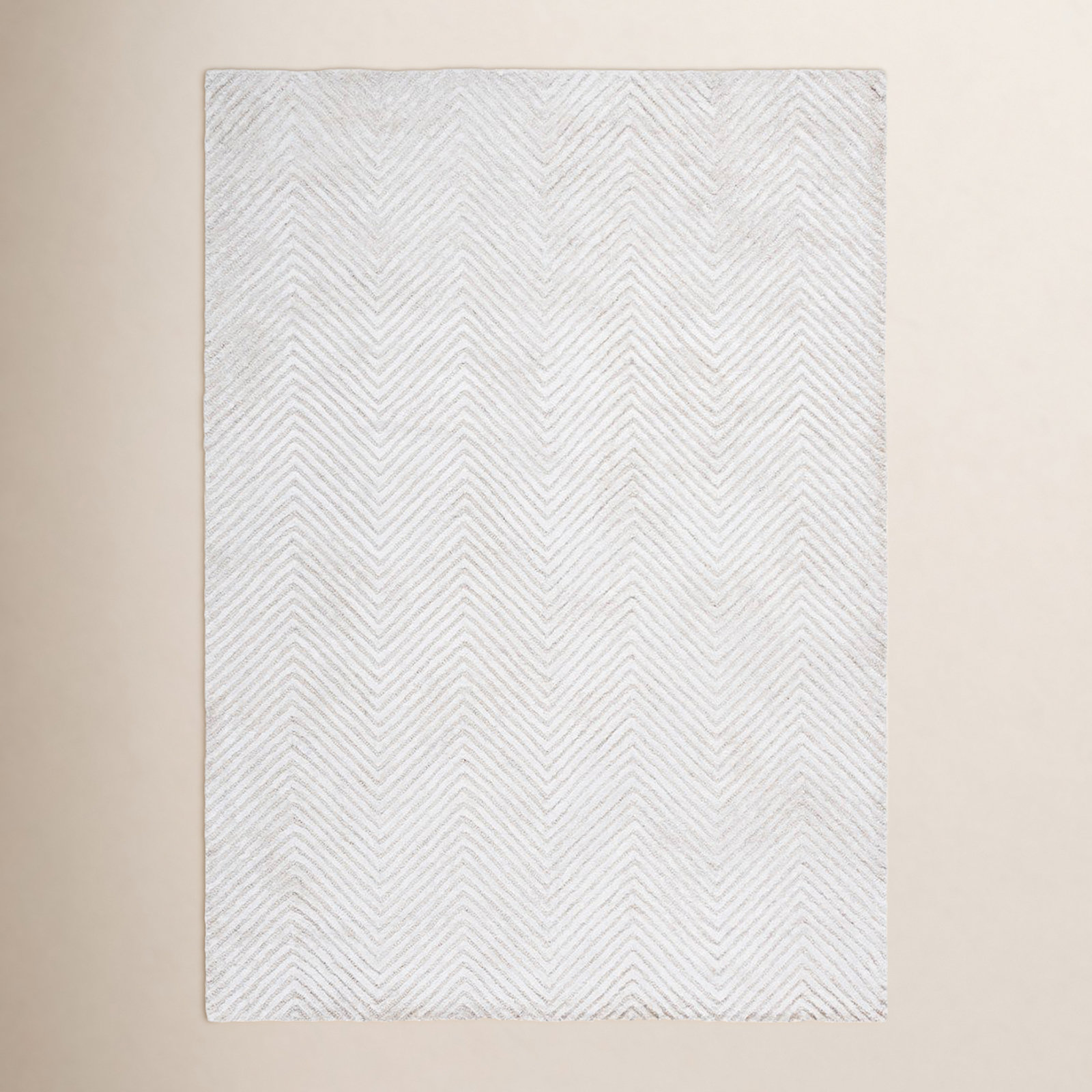 Hand-Tufted Wool Chevron Rug, Rectangle 6' x 9'