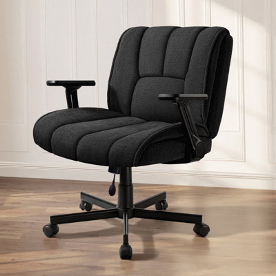 Criss Cross Legged Office Chair with Flip-Up Arms and Wheels