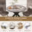 Anisty Round Faux Marble Top Solid Wood Base Dining Table-97975217