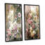«Grunge Pink Green Summer Flowers», ensemble de 2 peintures sur toiles-435500697-435500698