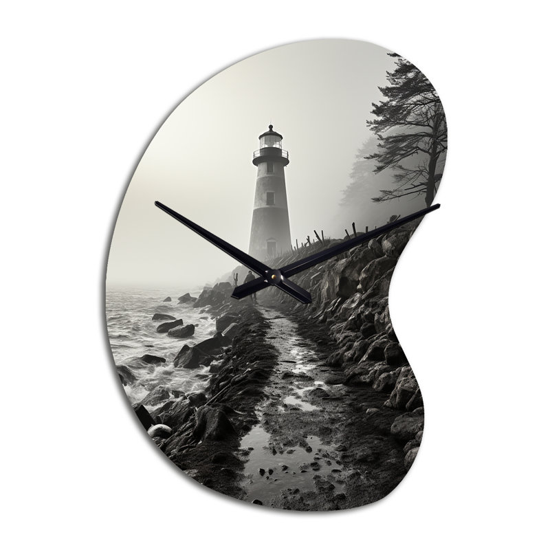 Horloge murale en forme de ciel, noir et blanc, Grand