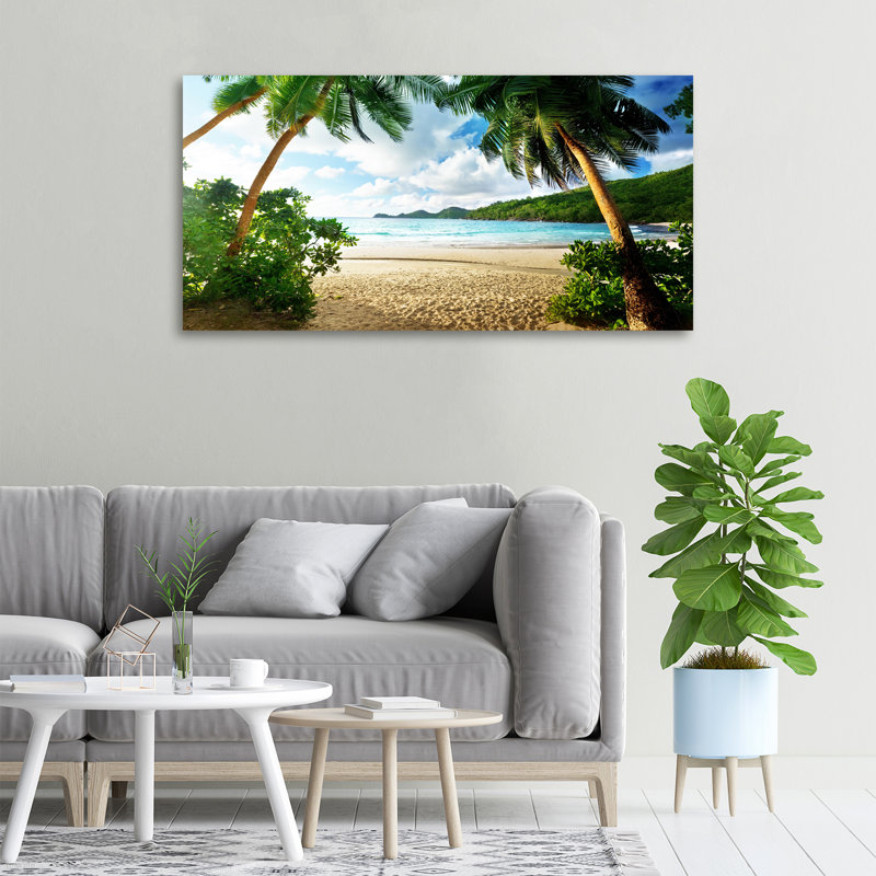 Palm Trees On The Beach - No Frame Print on Canvas