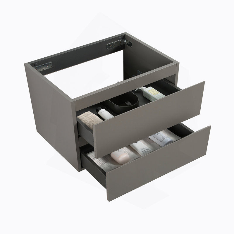 Armoire murale SANS lavabo, avec deux tiroirs, Gris