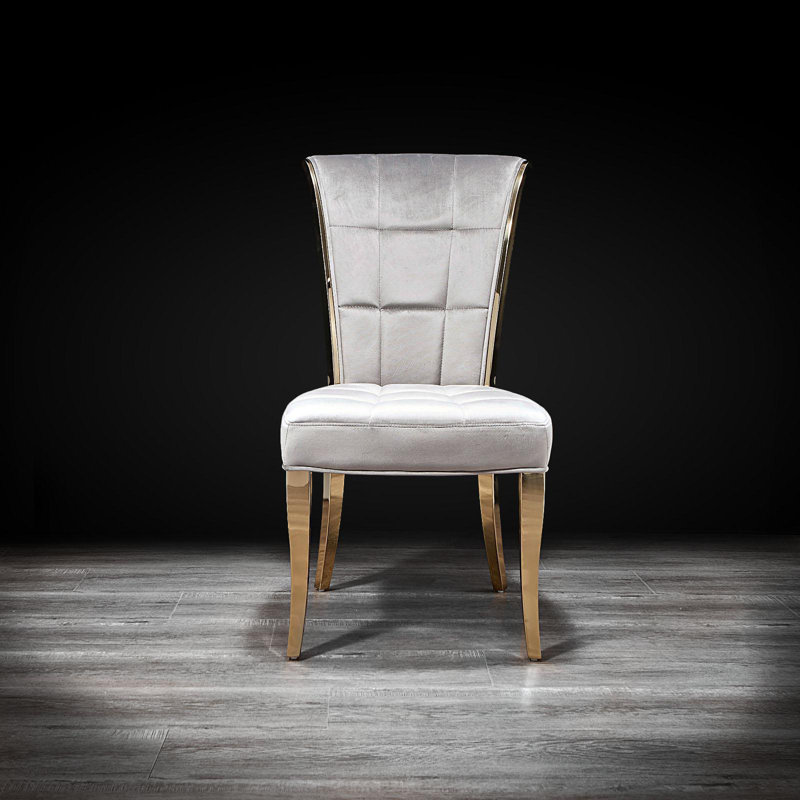 Eurydamas 18.5'' H Velvet Upholstered Side Chair, Gray