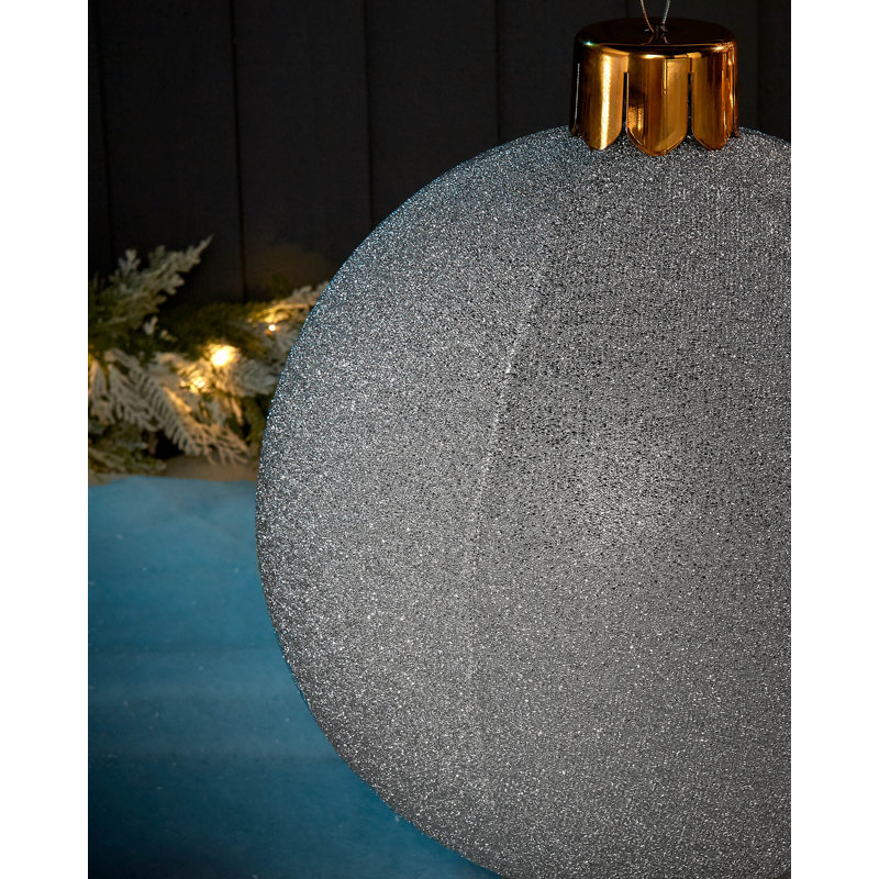PVC Ball Ornament, Silver, 45.72cm H x 45.72cm W x 45.72cm D