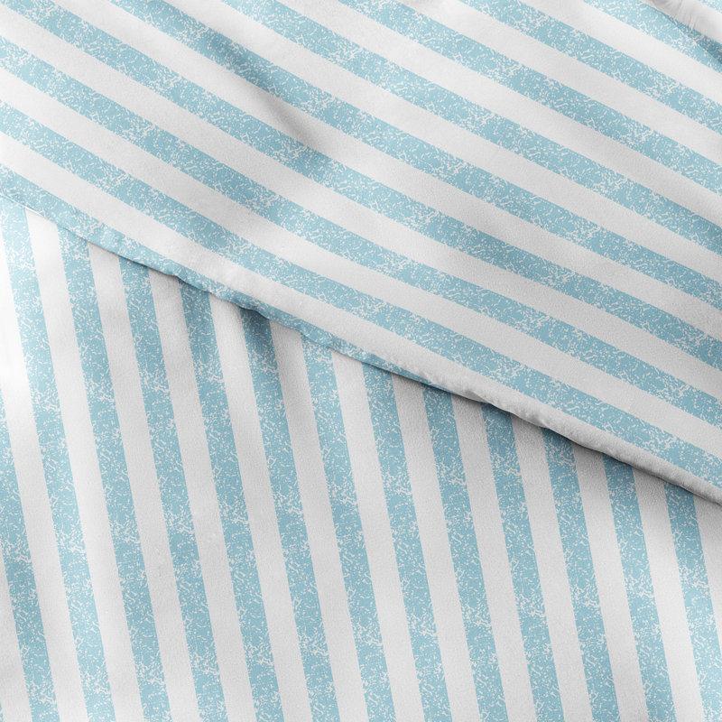 Ensemble de housse de couette à rayures larges vieillies Becky Cameron, Housse de couette double / grand + 2 taies décora