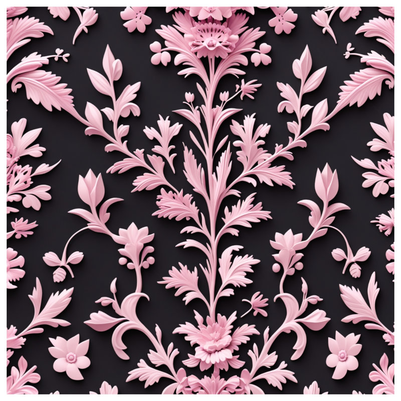 Tapis de bain rose à motif floral, 34in W x 21in L