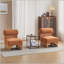 [Set of 2] Modern Boucle Lounge Chair with Solid Wood Frame