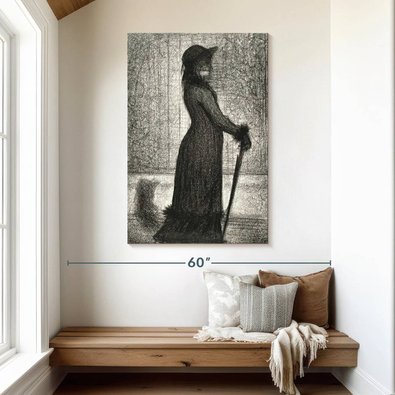 Femme navette se promenant une élégante 1884, H 48 po x l 32 po