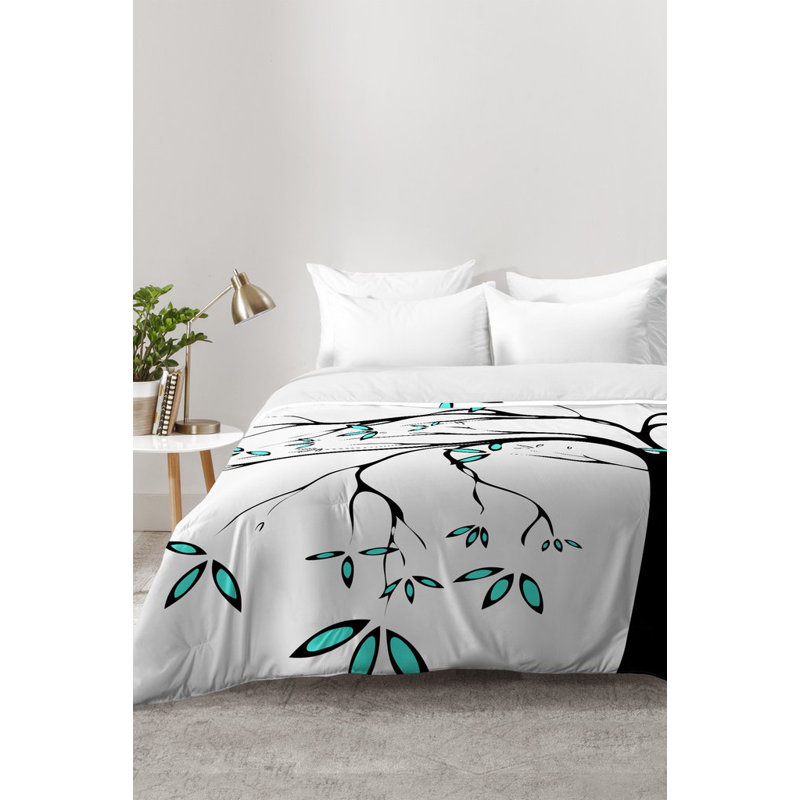Ensemble d'édredon Garden Delight Aqua Breeze, Édredon double / grand + 2 taies décoratives sta