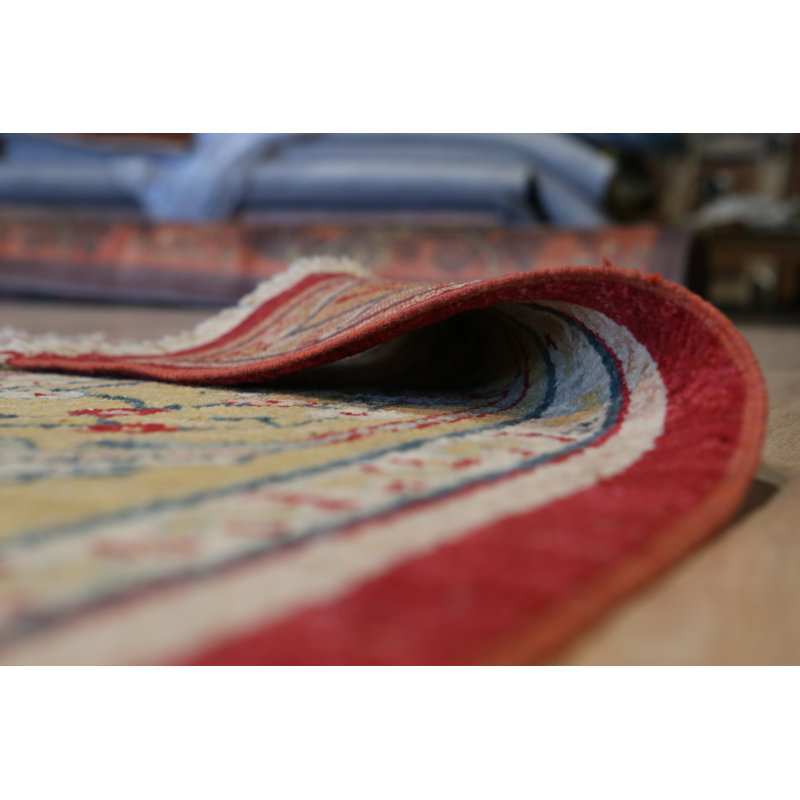 Tapis rouge en laine noué à la main Enchanting