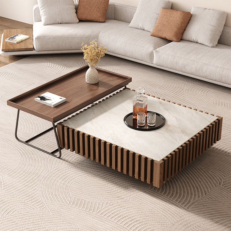 Table basse carrée en pierre supercristalline