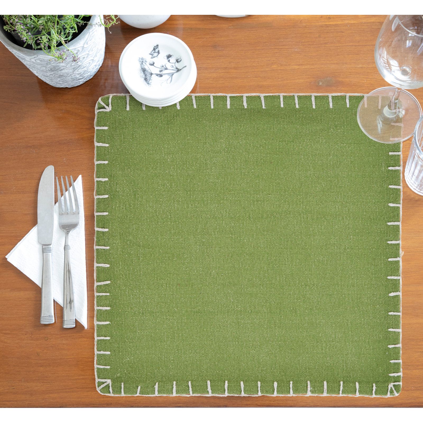 Nabi Cotton Placemat, Green