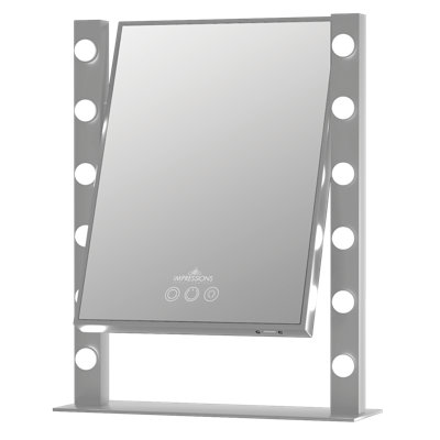 Elmendorf Cinematique XL Hollywood Makeup Mirror with 360 Degrees Tilt and Iron Frame, Lighted Vanity Mirror