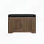 Banc de rangement pour hall d'entrée avec portes doubles, coussin confortable et lattes verticales-133348742-133348743