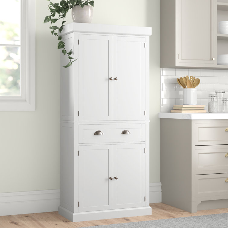 Eltingville Single Drawer Double Door Wardrobe Storage Cabinet White