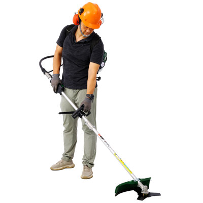 Sac à dos multifonctionnel 4 en 1, système de jardinage à 4 temps 31CC avec scie à gaz, taille-haie, coupe-herbe et coupe-brosse Conforme EPA