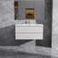 Meuble-lavabo simple flottant simple 42 po avec lavabo à surface solide Dhruven-104561138